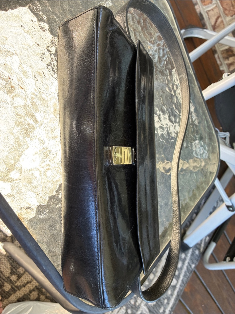 Furla Black Leather Shoulder Bag